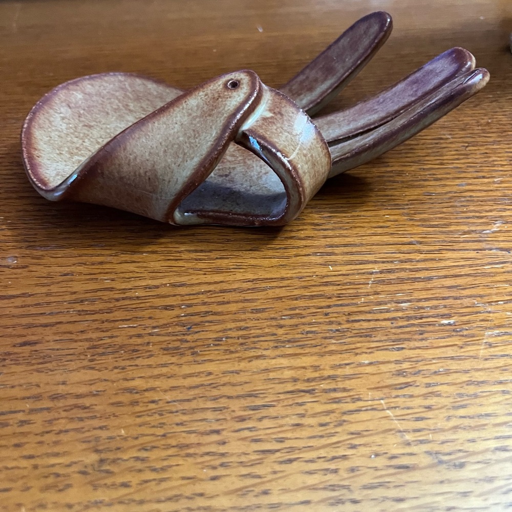 Artistic Brown Ceramic Hand Incense Holder - Picture 3 of 3